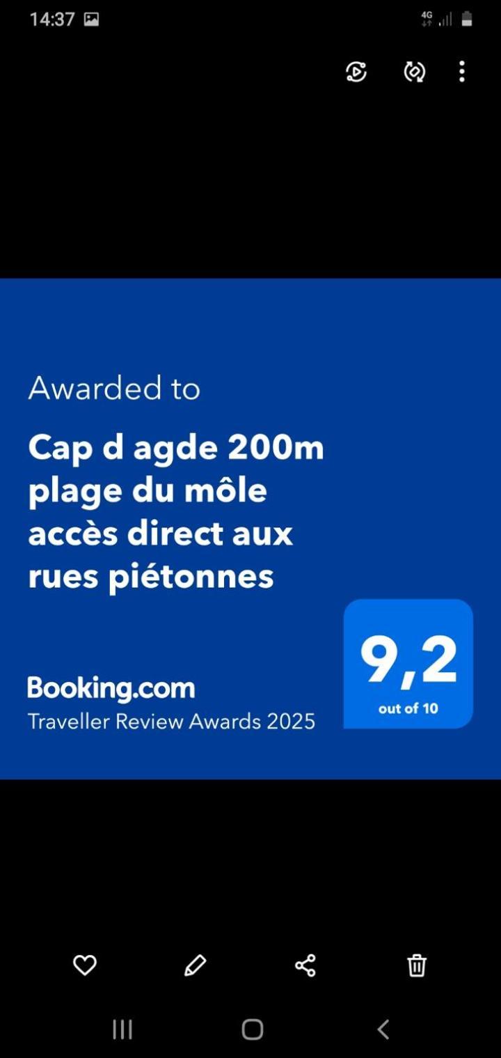 Cap d agde 200m plage du môle accès direct aux rues piétonnes Extérieur photo